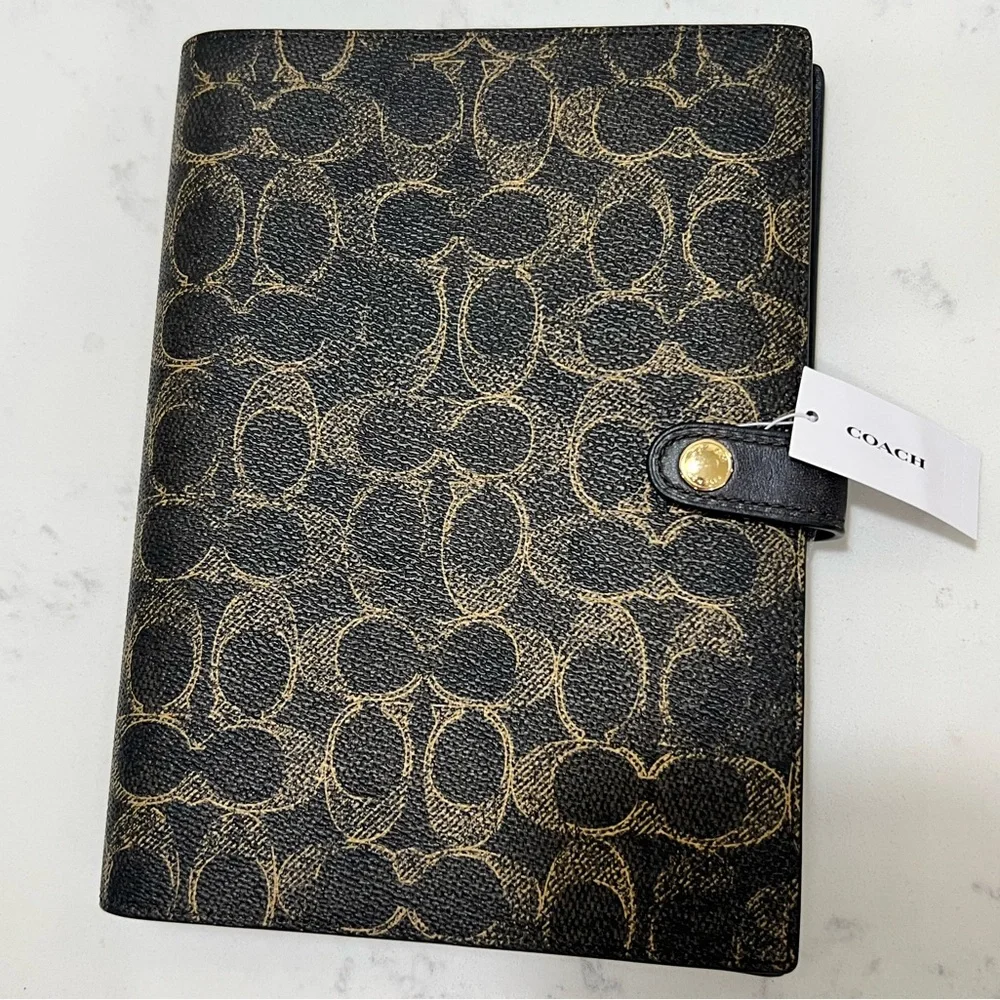 Coach Black and Gold Signature Journal